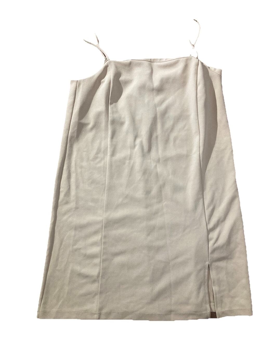 H&M Mini Dress Women S Tan Bodycon Spaghetti Strap Side Slit